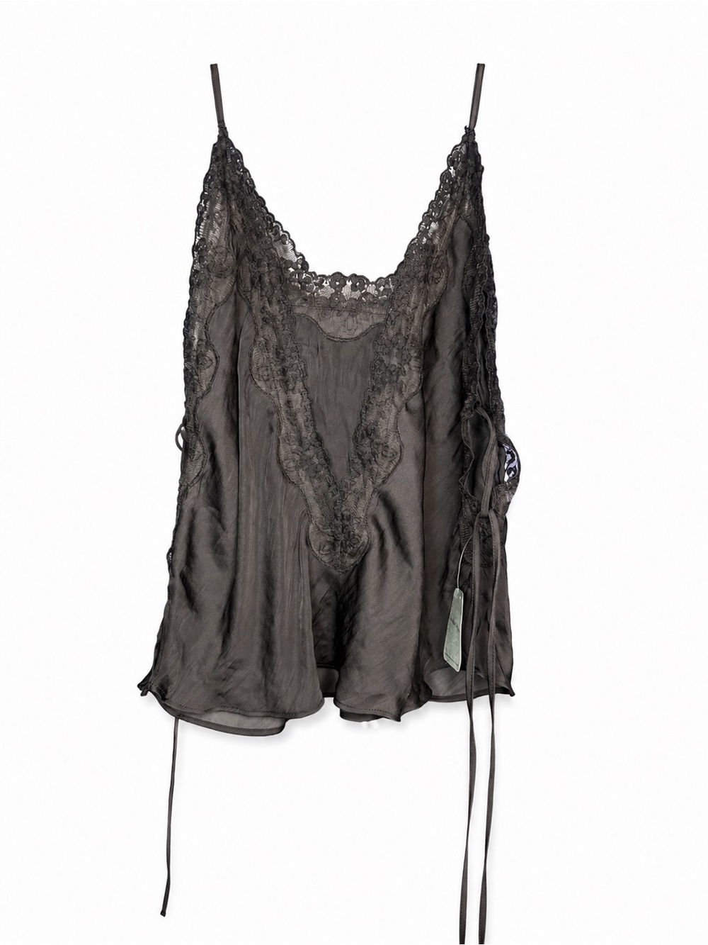 NWT Free People Intimately Someone Like You Black Lace-Trim Satin Cami - Picture 8 of 9